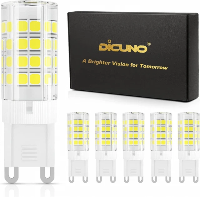 DiCUNO G9 LED Glühbirnen 3,5 W, 440LM, 6 Stück (1er Pack), kühlweiß