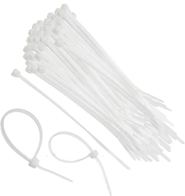 Clear Cable Ties, Tie Wraps, Nylon Zip Ties- 100 X 2.5Mm, Choose Qty, Free P&P