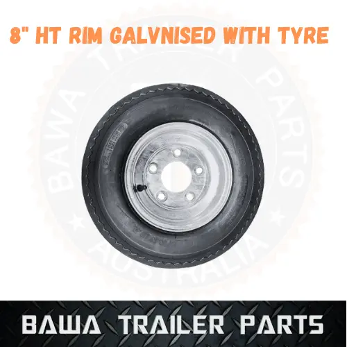 8" Galvanised HT Boat Trailer Wheel with Tyre to Suit HT Hubs