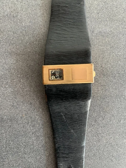 Bracelet Vintage Marron En Cuir LIP - Années 1970 - Modèle Rare Baschmakoff - Stock Ancien