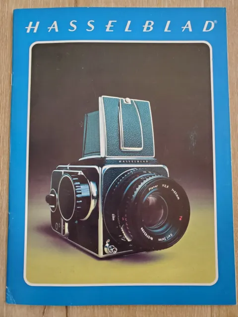 Folleto catálogo vintage 1977 Hasselblad sueco inglés 8001E
