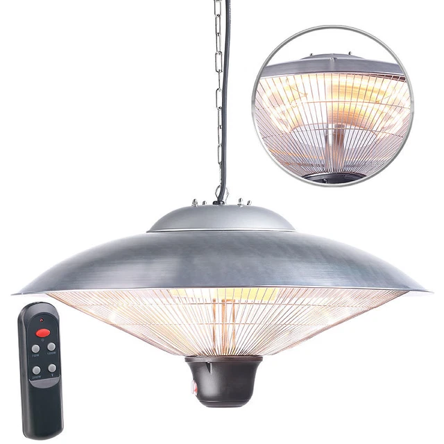 Semptec IR-Decken-Heizstrahler mit LED-Licht, Fernbedienung, bis 2.000 W, IP34