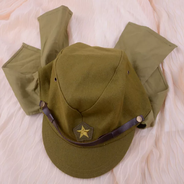 Green Officer Field Wool World War II WW2 Japanese Army Soldier Hat Cap