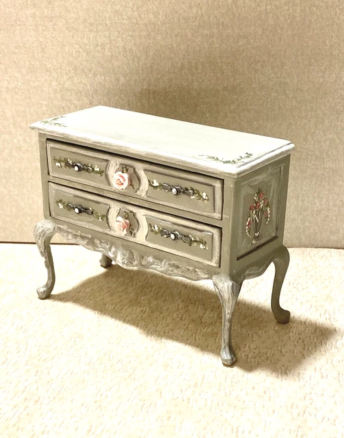 Dollhouse Miniature OOAK CONSOLE Cabinet ARTISAN Hand-Painted 1:12 Furniture
