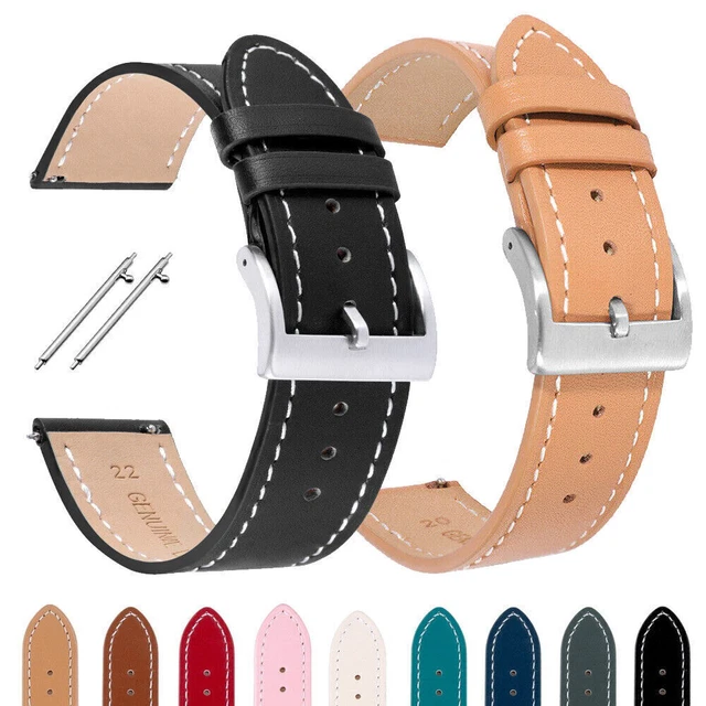 Alpine Uhrenarmband Aus Echtem Leder – Weich, Perforiert, Wahlweise 18/20/22 Mm Breite, Inkl. Federn