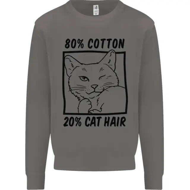 Felpa maglione parte cotone peli di gatto divertente da uomo 3