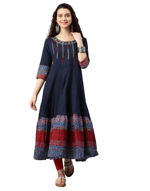 Bollywood Ethnic Indian Style Full Stitched Long Anarkali Kurti Dupatta