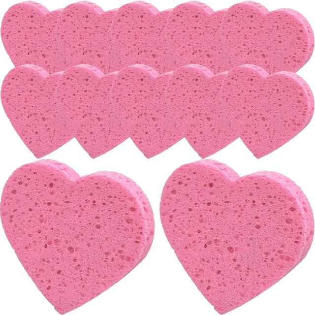 30 un. esponjas exfoliantes para el corazón para limpieza facial eliminación de maquillaje