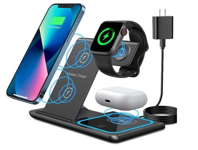 Chargeur à Induction 3 in 1 Chargeur sans Fil Compatible avec iphone XS -15 PRO 