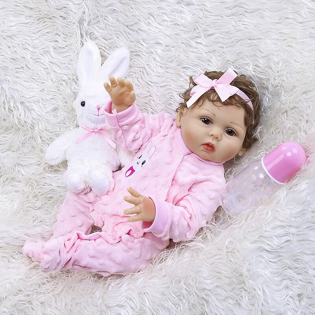 18inch 3D Reborn Baby Dolls Full Vinyl Body Doll Newborn Doll Handmade Kids Gift