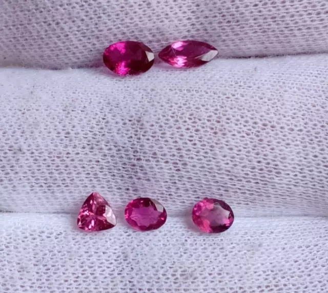 5 piezas de turmalina rosa natural ovalada 1,65 cts piedra preciosa suelta...