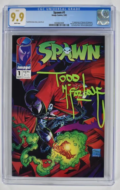 Spawn #1 CGC 9.9 SIGNED on Case by Todd McFarlane! Image 1992 1st App KEY ISSUE