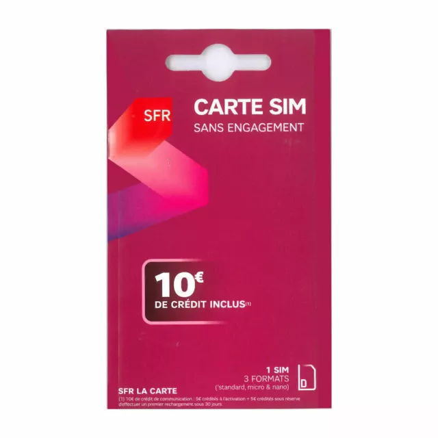 carte sim SFR neuve 10€ de crédit sfr la carte puce Sfr Smartphone 4G