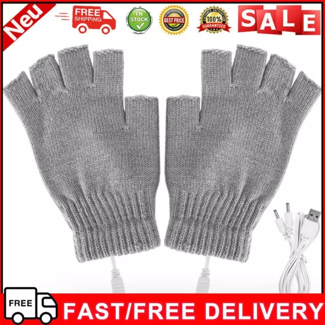 Women Men Electric Heating Gloves USB Thermal Gloves for Sports Skiing (Grey)