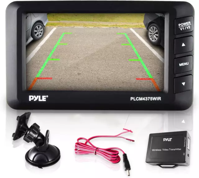 Wireless Rear View Backup Camera - 4.3” LCD Monitor Built-In Distance Scale Line 2