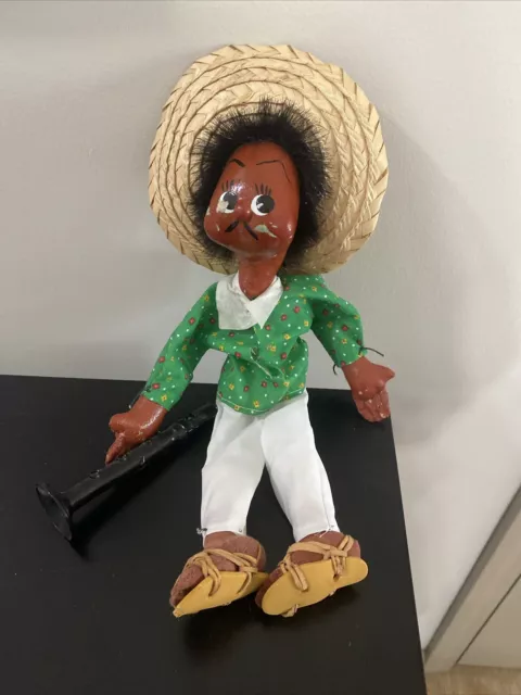 Mexican Folk Art Doll With Musical Instrument