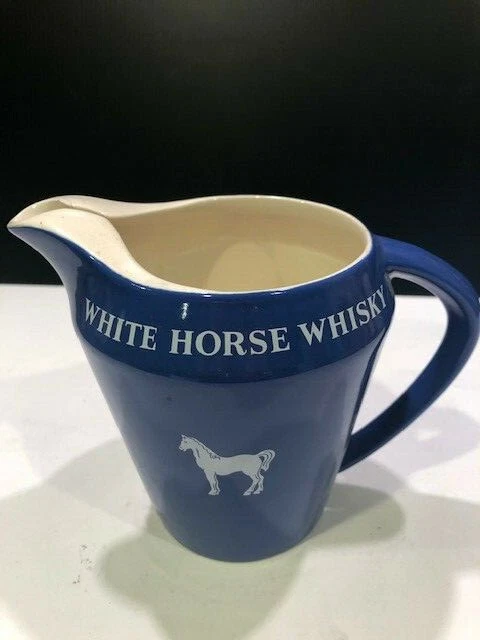 BARWARE WHITE HORSE Whisky Jug Wade pottery England Vintage