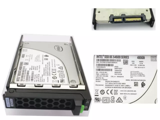 Fujitsu 480GB 2.5" 6G SATA Mixed Use Hot-Plug SSD + 2.5" Caddy S26361-F5694-L480