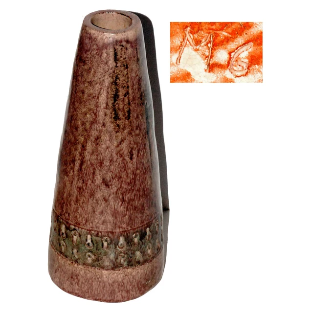 Vase Céramique Multicolore Jeté Main - Moderniste Milieu De Siècle - USA 1960s