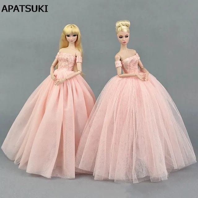 Pink Wedding Dress for 11.5inch Doll Princess Long Gown Doll Clothes 1/6 Toys 2