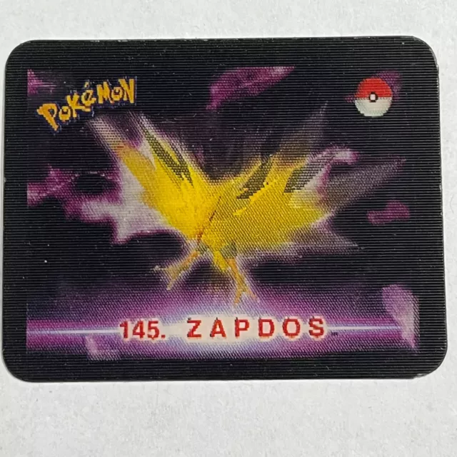 Pokemon Stadium Action 3D'S 2000 Lenticular Card Tazo No.145 #41/50 Zapdos