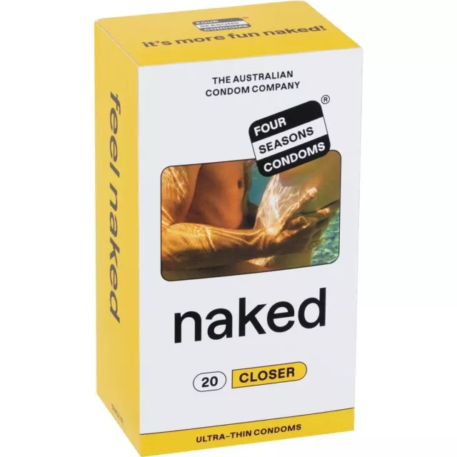 Four Seasons Naked Closer Ultra-Thin 49mm Condoms 24 pack box