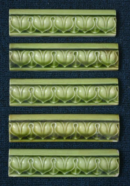 5 England - Antique Art Nouveau Majolica Border Tile C1900