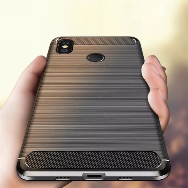 For Xiaomi Poco F1 9T 9 SE 8 Lite A2 Max 3 Slim Fiber Carbon Soft TPU Cover Case