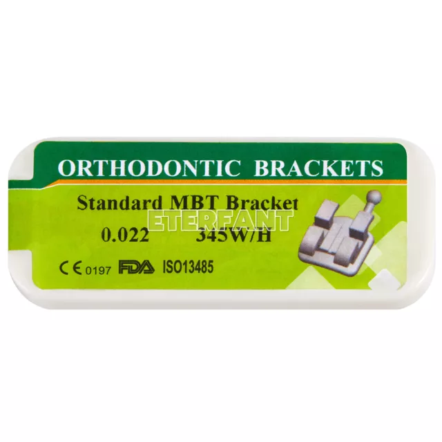 20PCs ETERFANT Dental Orthodontic Bracket Braces Metal Standard MBT 022 345Hooks