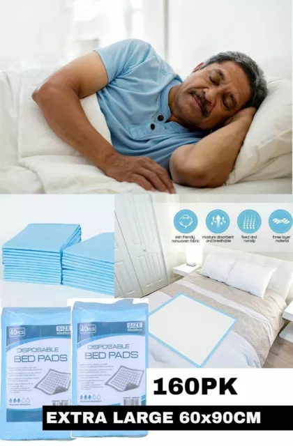 160PK Economy Pads Adult Incontinence Disposable Matress Pee Underpad 60x90cm OZ