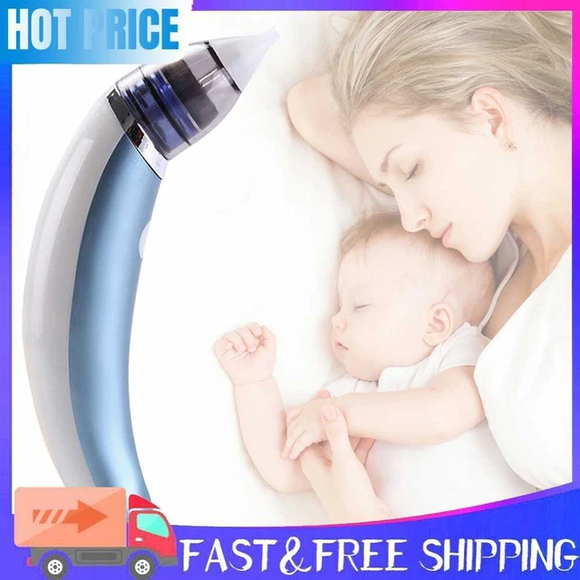 Electric Infant Nose Cleaner Automatic Oral Sucker for Boys Girls (Blue)