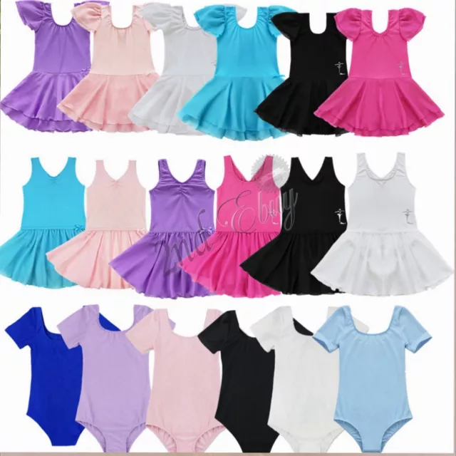 Girls Kids Tutu Ballet Leotard Dance Dress Ballerina Dancewear Unitard Costume