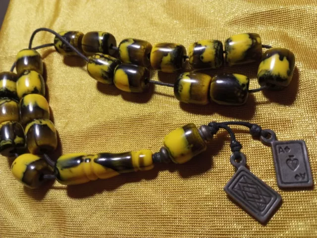 ***Perles De Souci Traditionnelles Grecques Multi Jaunes Kombooi***