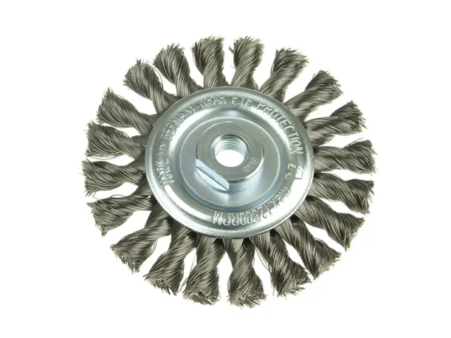 Cepillo de rueda de nudo Lessmann 471.217 100 x 12 mm diámetro M14, alambre de acero 0,50
