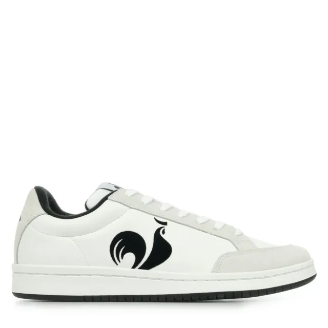 Chaussures Baskets Le Coq Sportif homme Lcs Court Rooster Blanc Blanche Cuir