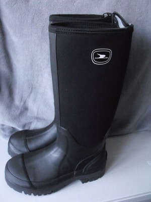 CRANE BLACK NEOPRENE Knee High Boots 
