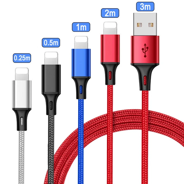 1m 2m 3m USB Data Charger Cable Fast Charging for iPhone 14 13 12 11 XS 7 8 Cord