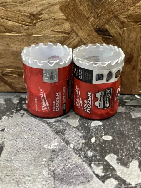 2 PACK Milwaukee Hole Dozer, Bi-Metal, 1-1/2" Hole Saw 49-56-9617    NEW