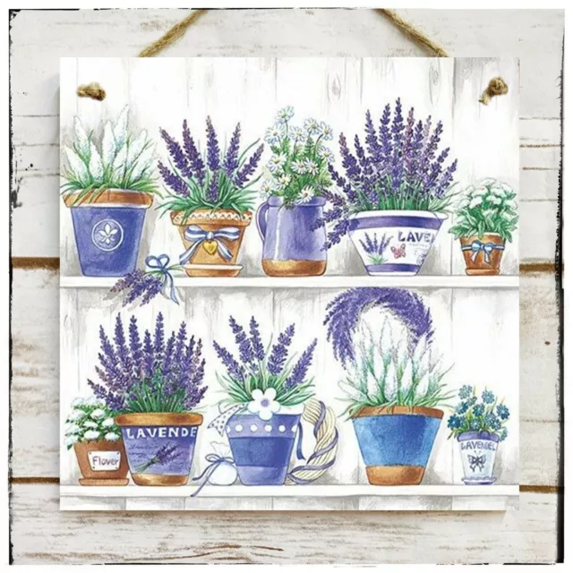 CLEARANCE SALE hanging sign Lavender in pots French garden Flowers Potting shed