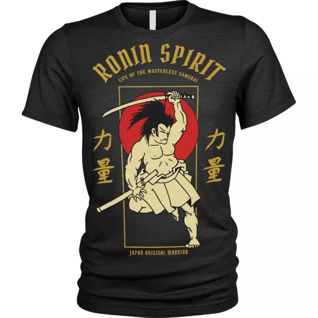 T-shirt uomo giapponese antico eroe samurai Ronin Spirit giapponese