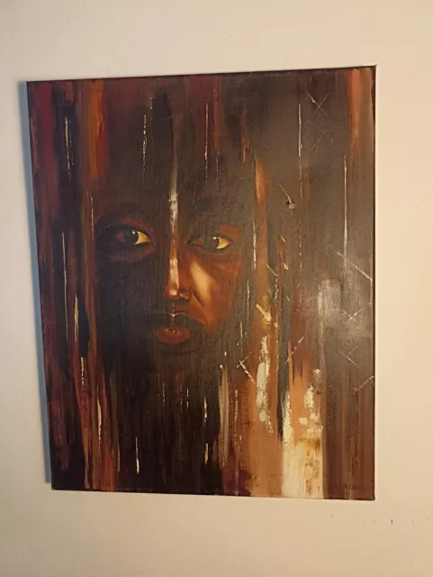 Peinture huile " l'Africaine " signée Dourlens 40 x 60 cms