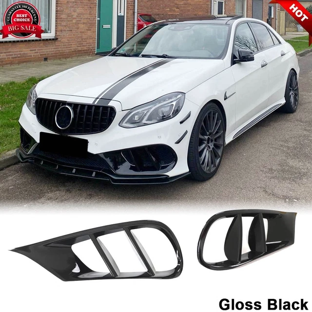 For Benz W205 C250 C43 Gloss Black Front Bumper Grill Fog