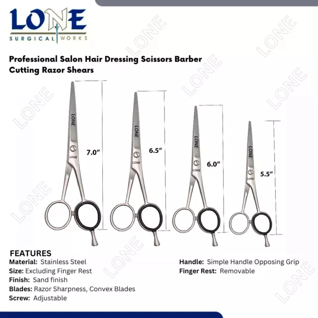High Quality Salon Hair Dressing Scissors Barber Cutting Razor Shears Adjustable