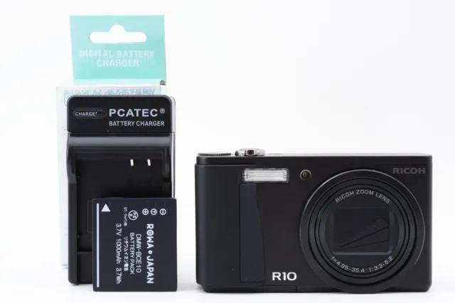 Ricoh R10 Black 10.0MP Compact Digital Camera w/battery From Japan [Near Min t]