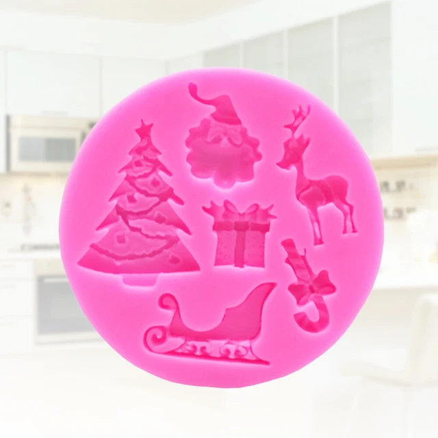 1 pieza molde de resina pan de jengibre moldes de fondant de Navidad molde de cupcake de Navidad