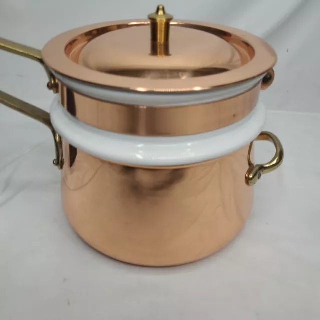 Old Dutch Copper Double Boiler With Ceramic Insert New Without Box 2