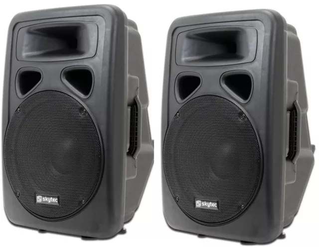 Coppia Casse Amplificate Attive Professionali Full Range 1200W Woofer 12" 31 Cm