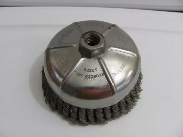Weiler 12376 6" Single Row Wire Cup Brush, .023, 5/8"-11 A.H. (SR-6)
