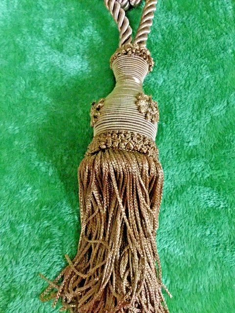 New 2 Curtain Window Tassel Drape Tiebacks Vintage Coffee Gold Color 1 Pair HD 3