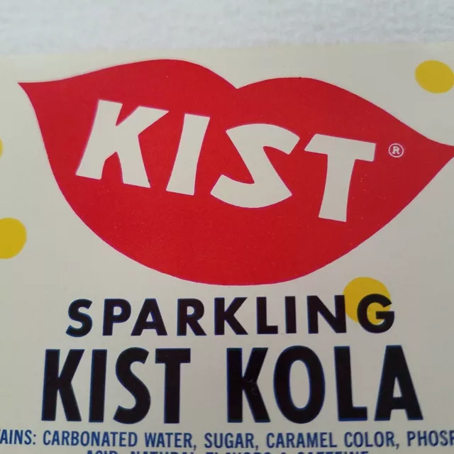 1960's KIST Sparkling Kola Bottle Label “ Big Red Lip's on Front”- New Old Stock
